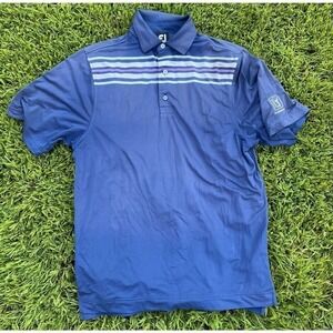 FOOTJOY FJ GOLF SHIRT POLO S/S POLY/SPANDEX MED TPC SCOTTSDALE AZ GOLF BLUE
